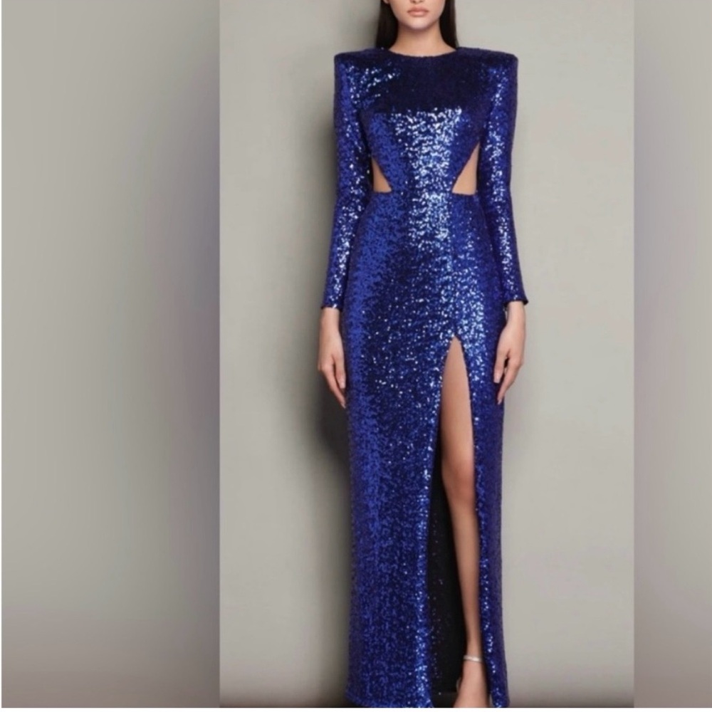Bronx and Banco Dazzling Blue Sequin Maxi Dress